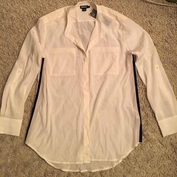 NWT DKNY Classic SILK with racer stripes! - Picture 1 of 3